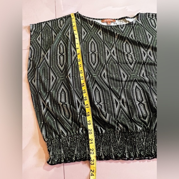 Ellen Tracy Blouse Ellen tracy green multicolors stamps top blouse size Large - Picture 10 of 16